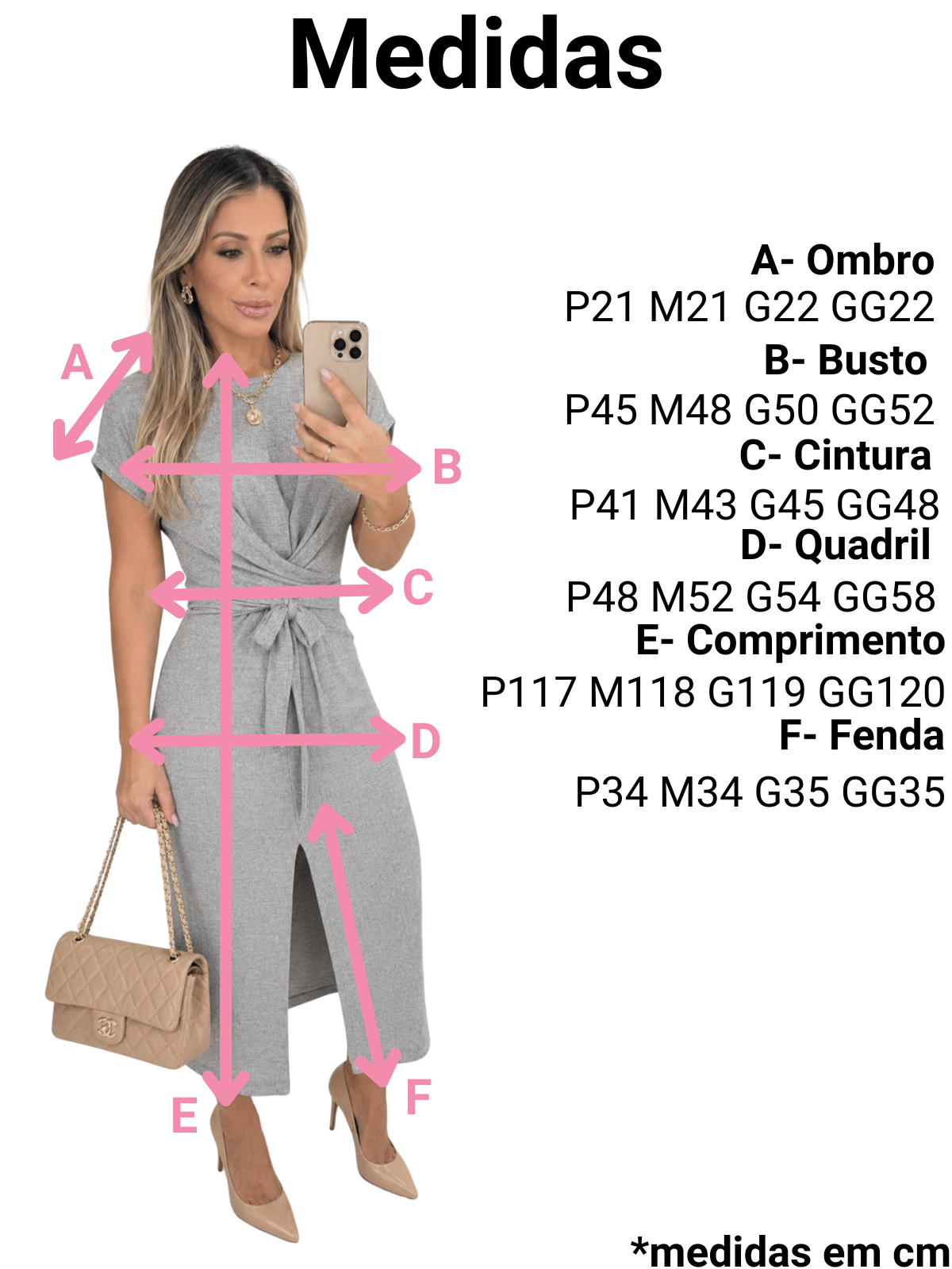 vestido midi transpassado elegante